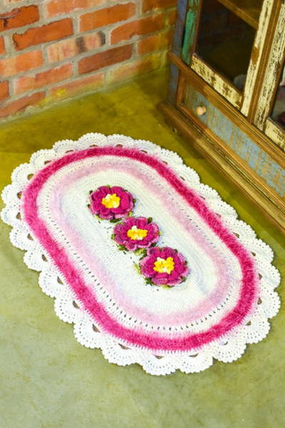 decoração-tapete-crochê