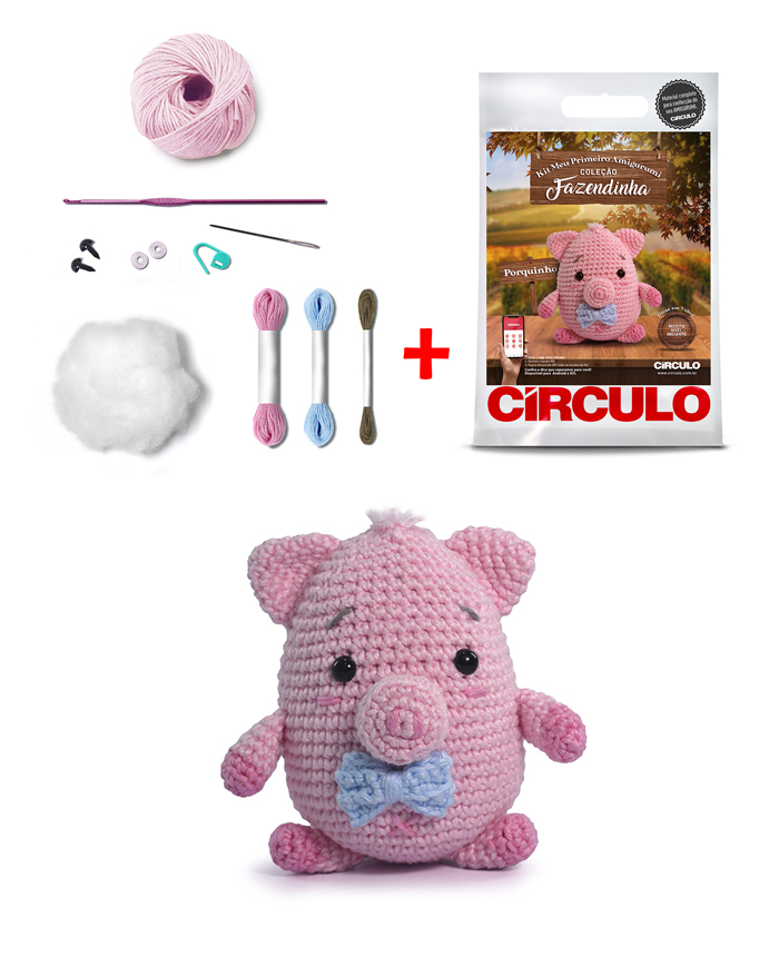 CIRCULO Círculo Amigurumi - Kit de ganchillo - Baby Farm - Todo incluido,  instrucciones fáciles - Kit de ganchillo para principiantes - Juego de